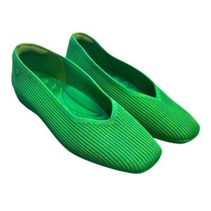 VIVAIA Womens Margot Flats Green Knit Ballet Square Toe Slip On Shoes EU 38.5‎